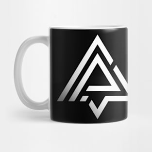 Geometric white-gray triangle Mug